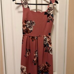 Elegant Floral Midi Dress in Pink by [Brand]